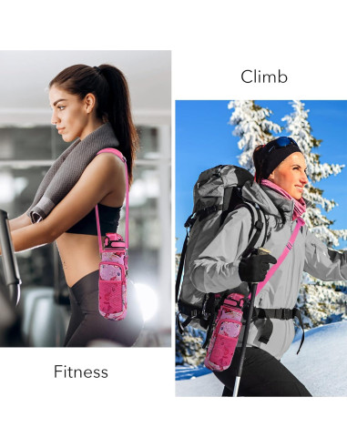 Botella de Agua Reutilizable Newfad 0.95L con Pajilla y Correa