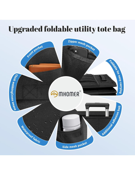 Bolsa de Compras Reutilizable MHOMER Grande Impermeable 56x28x34cm