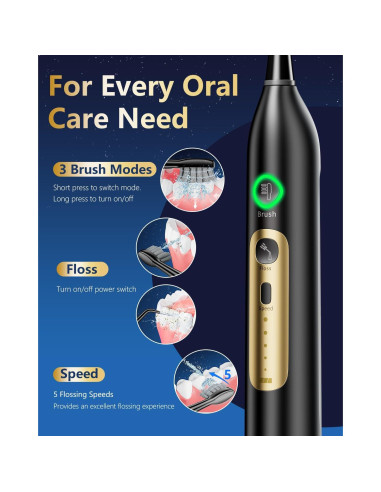 Cepillo de dientes eléctrico Ducard 3 en 1 con irrigador portátil