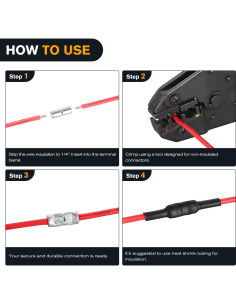 Kit de Conectores de Empalme No Aislados Nilight 100PCS Cobre Puro 2