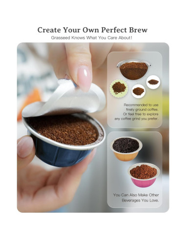 Tapas de Aluminio Grasseed para Cápsulas Vertuo - 60 Pcs