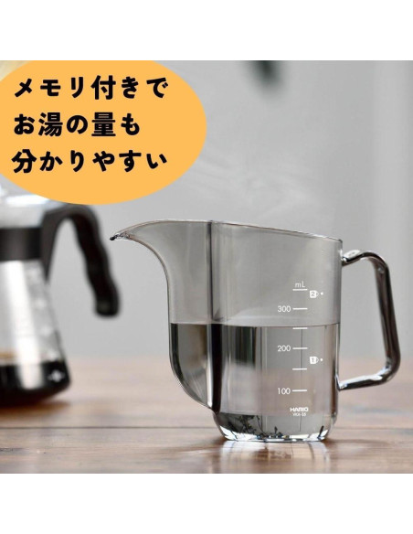 Hario V60 Air Tetera de Goteo 350ml Resina Negra Transparente