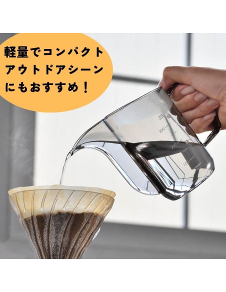 Hario V60 Air Tetera de Goteo 350ml Resina Negra Transparente