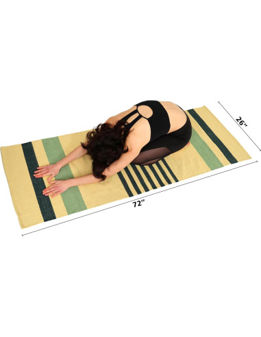 Alfombra de Yoga BEEATTIRE Algodón Antideslizante 182x66 cm