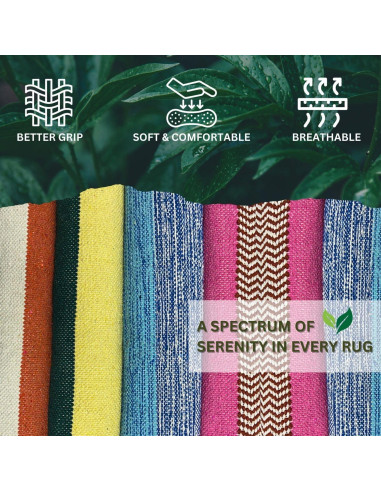 Alfombra de Yoga BEEATTIRE Algodón Antideslizante 182x66 cm