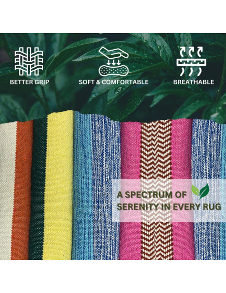 Alfombra de Yoga BEEATTIRE Algodón Antideslizante 182x66 cm