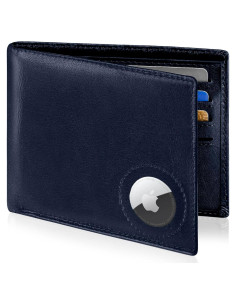 Billetera de Cuero Slim GIPUSSON con Airtag Oculto y RFID
