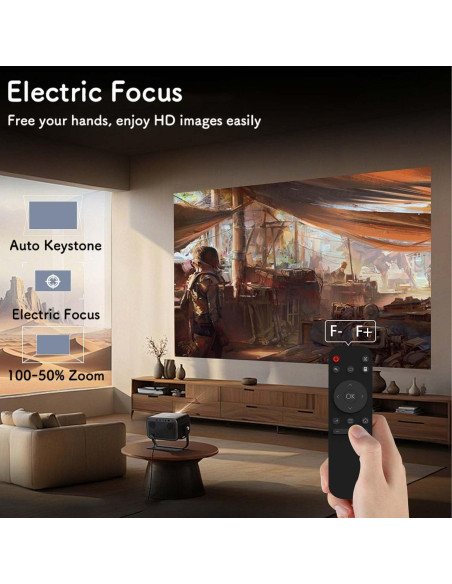 Proyector portátil XBJ K6 Mini 300 ANSI WiFi 6 Bluetooth 4K