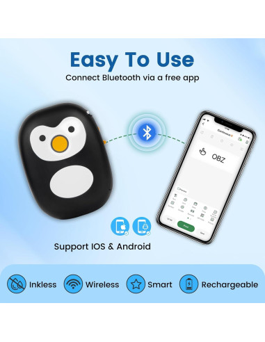 Impresora de Etiquetas Bluetooth OBZ A11 Mini Portátil Negra