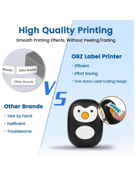 Impresora de Etiquetas Bluetooth OBZ A11 Mini Portátil Negra