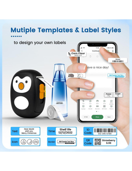 Impresora de Etiquetas Bluetooth OBZ A11 Mini Portátil Negra