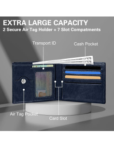 Billetera de Cuero Slim GIPUSSON con Airtag Oculto y RFID 2