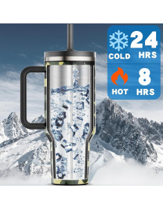 Taza aislada 40 oz Greatyos con popote plegable camuflaje 2