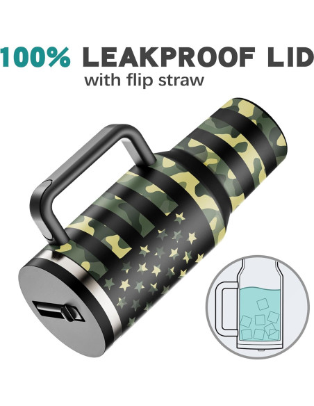 Taza aislada 40 oz Greatyos con popote plegable camuflaje