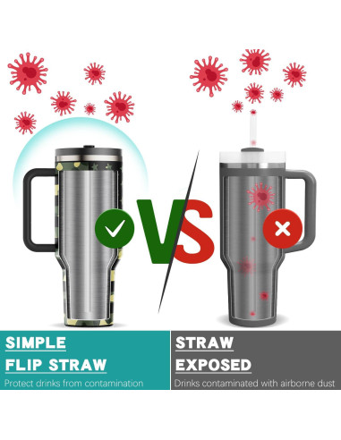 Taza aislada 40 oz Greatyos con popote plegable camuflaje