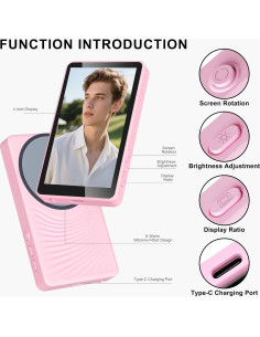 Monitor Selfie Inalámbrico YXYaoZhengYiGeYi Rosa 4K 2