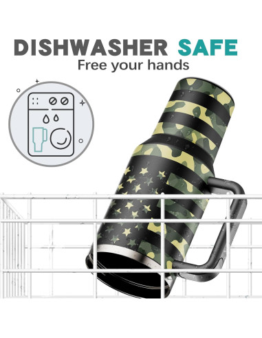 Taza aislada 40 oz Greatyos con popote plegable camuflaje