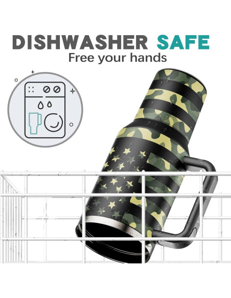 Taza aislada 40 oz Greatyos con popote plegable camuflaje