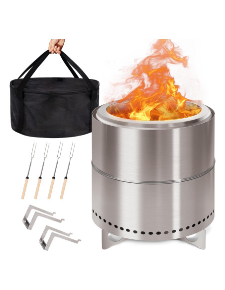 Hoguera Sin Humo GREENVINES 38 cm Acero Inoxidable Portátil