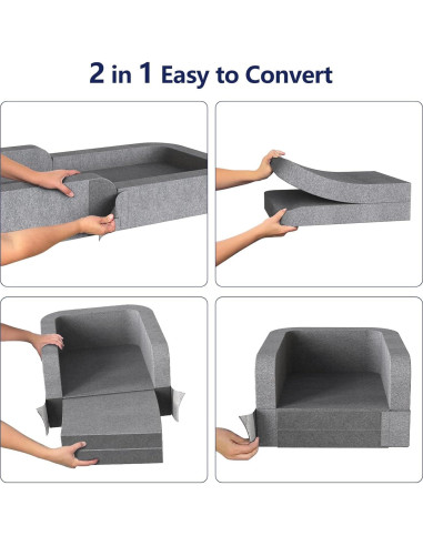 Cama de Viaje para Niños Derson 2 en 1 Plegable Gris