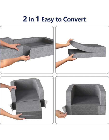 Cama de Viaje para Niños Derson 2 en 1 Plegable Gris