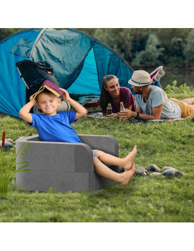 Cama de Viaje para Niños Derson 2 en 1 Plegable Gris