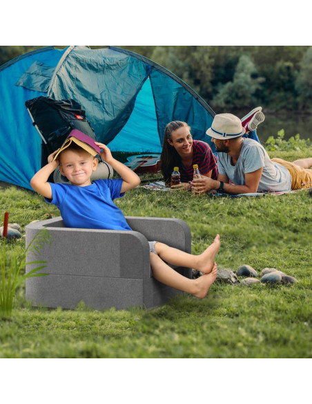 Cama de Viaje para Niños Derson 2 en 1 Plegable Gris