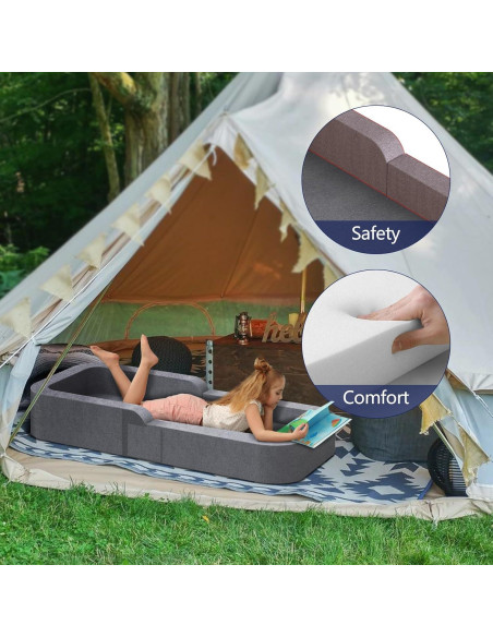 Cama de Viaje para Niños Derson 2 en 1 Plegable Gris