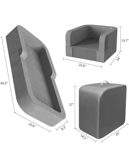 Cama de Viaje para Niños Derson 2 en 1 Plegable Gris