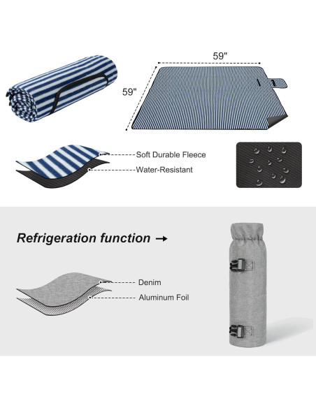 Mochila de Picnic DHAEE para 4 Personas con Enfriador y Manta