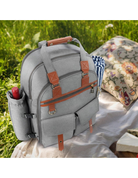 Mochila de Picnic DHAEE para 4 Personas con Enfriador y Manta