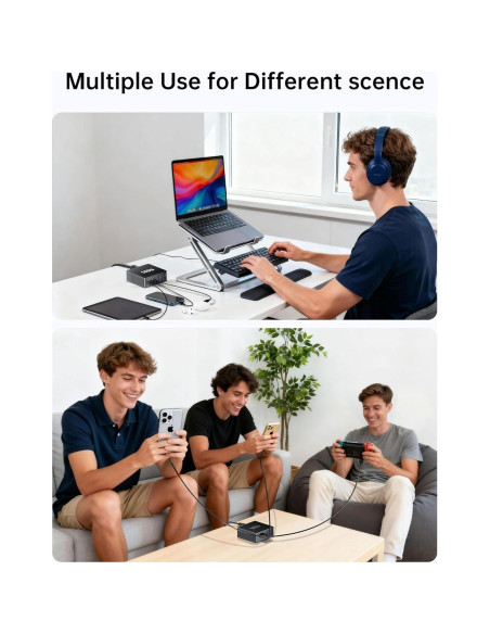 Estación de Carga USB C 140W GaN III 7 Puertos - Cargador Rápido