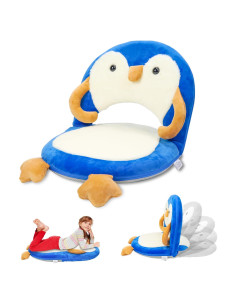 Silla de Suelo Pingüino Azul Ajustable para Niños - Ergonómica