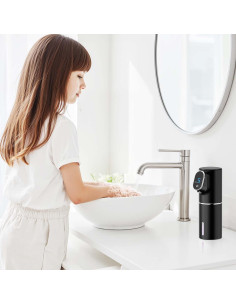 Dispensador de Jabón Automático Wladipw 320ML Negro Recargable 2