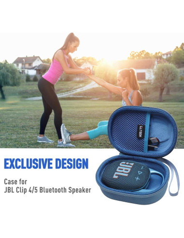 Funda LTGEM para Altavoz JBL Clip 4/5 - Impermeable Azul