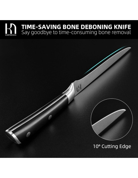 Cuchillo de Deshuesar 15 cm KnifeSaga Acero Inoxidable Afilado