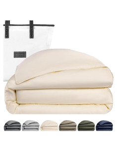 Funda de Edredón KOSMU Queen Crema 100% Viscosa de Bambú