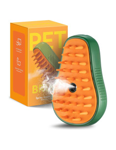 Cepillo de Vapor 3 en 1 Aoshet para Gato y Perro Verde
