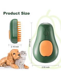 Cepillo de Vapor 3 en 1 Aoshet para Gato y Perro Verde 2