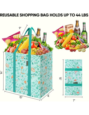 Bolsas de Compras Reutilizables Baleine 4 Pk Paseo Primavera