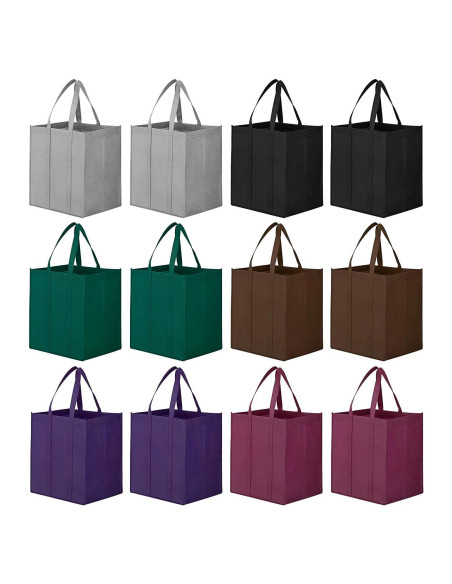 Bolsas de Compras Reutilizables WISELIFE 12 Piezas 22.68 kg