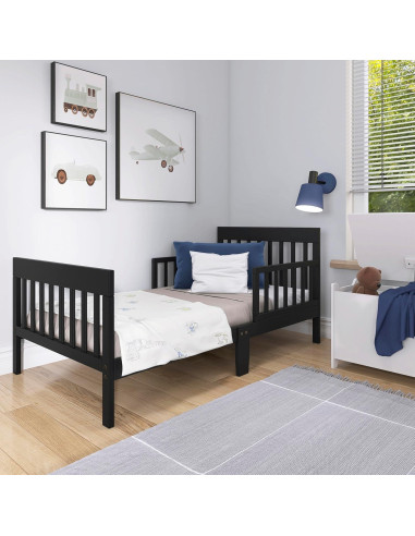 Cama para Niños Dream On Me Finn Negra, Madera de Pino, 134.6x76.2cm