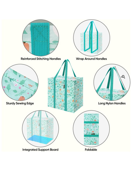 Bolsas de Compras Reutilizables Baleine 4 Pk Paseo Primavera