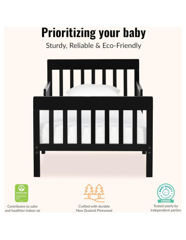 Cama para Niños Dream On Me Finn Negra, Madera de Pino, 134.6x76.2cm