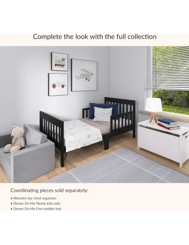 Cama para Niños Dream On Me Finn Negra, Madera de Pino, 134.6x76.2cm