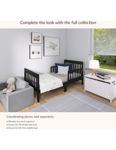 Cama para Niños Dream On Me Finn Negra, Madera de Pino, 134.6x76.2cm