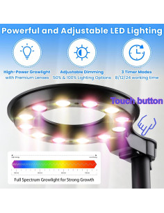 Kit de Terrario E SUPEREGROW con Luz de Crecimiento y Autorriego 2