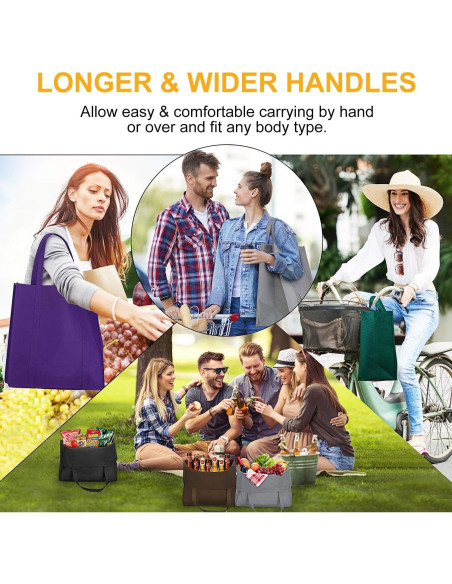 Bolsas de Compras Reutilizables WISELIFE 12 Piezas 22.68 kg