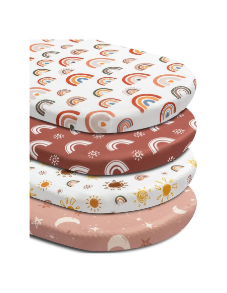 Juego de 4 Sábanas Ajustadas para Cuna Jola Boho Neutro