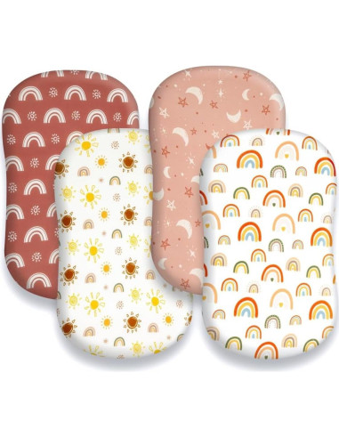 Juego de 4 Sábanas Ajustadas para Cuna Jola Boho Neutro
